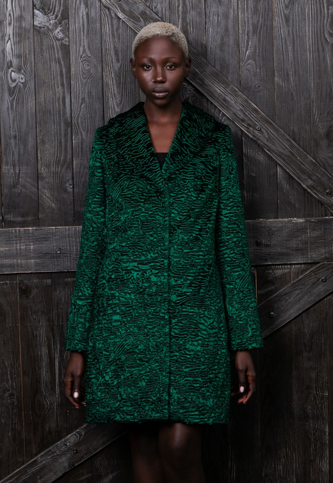 Photo #1 - Coat eco fur Tissavel - astrakhan emerald