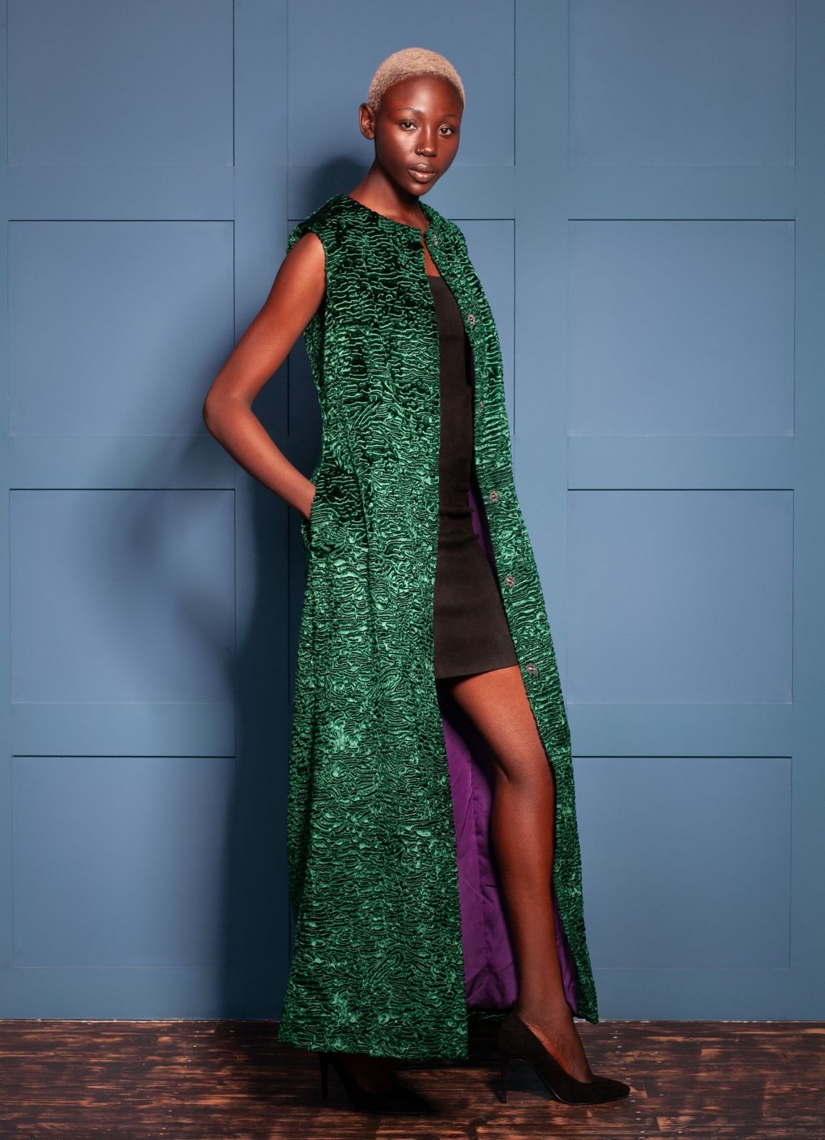 Photo #1 - Vest eco fur Tissavel - astrakhan emerald