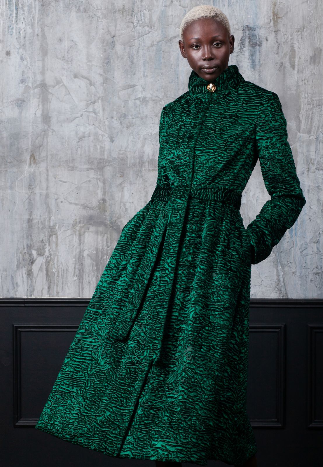 Photo #2 - Coat eco fur Tissavel - astrakhan emerald