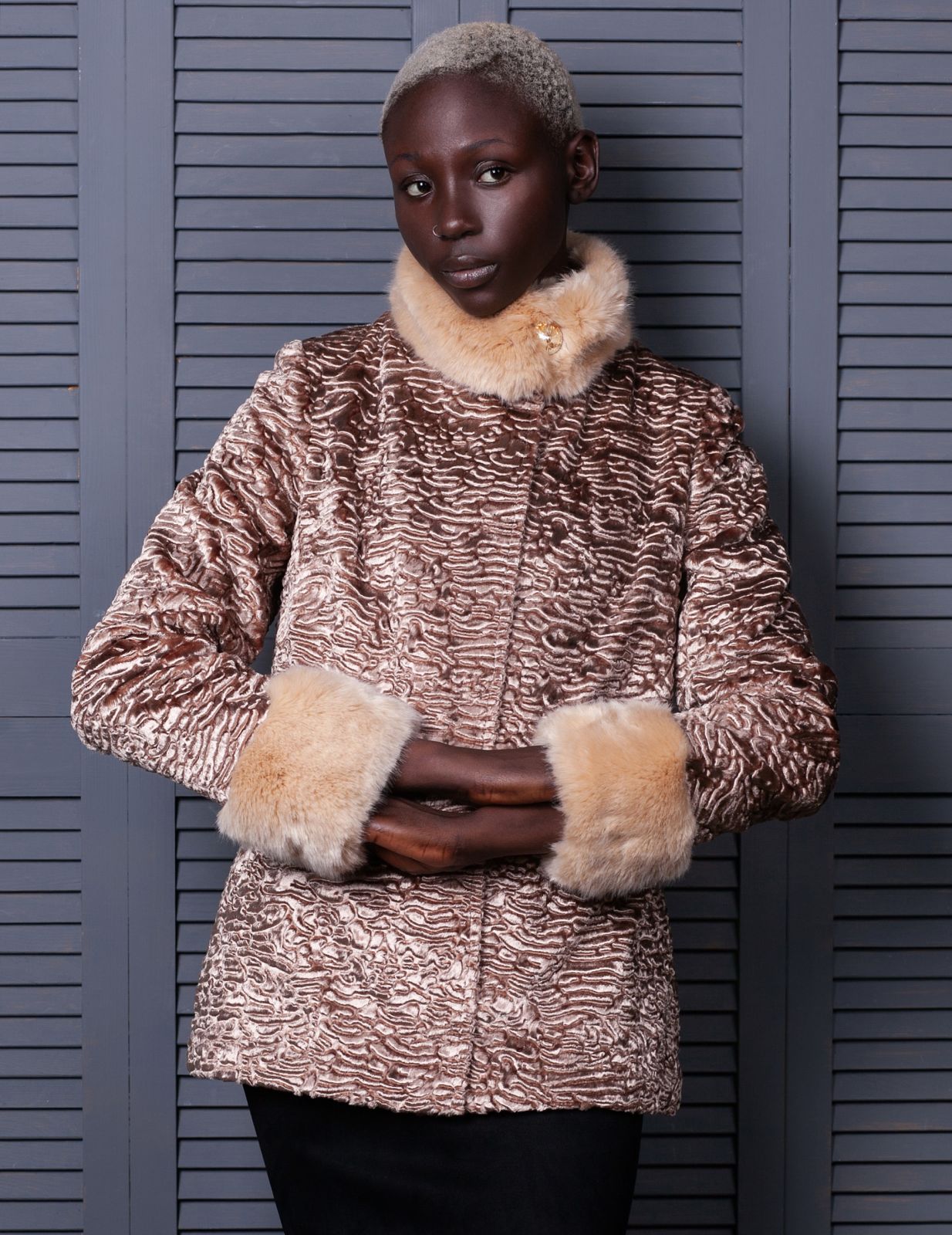 Photo #1 - Coat eco fur Tissavel - astrakhan onyx