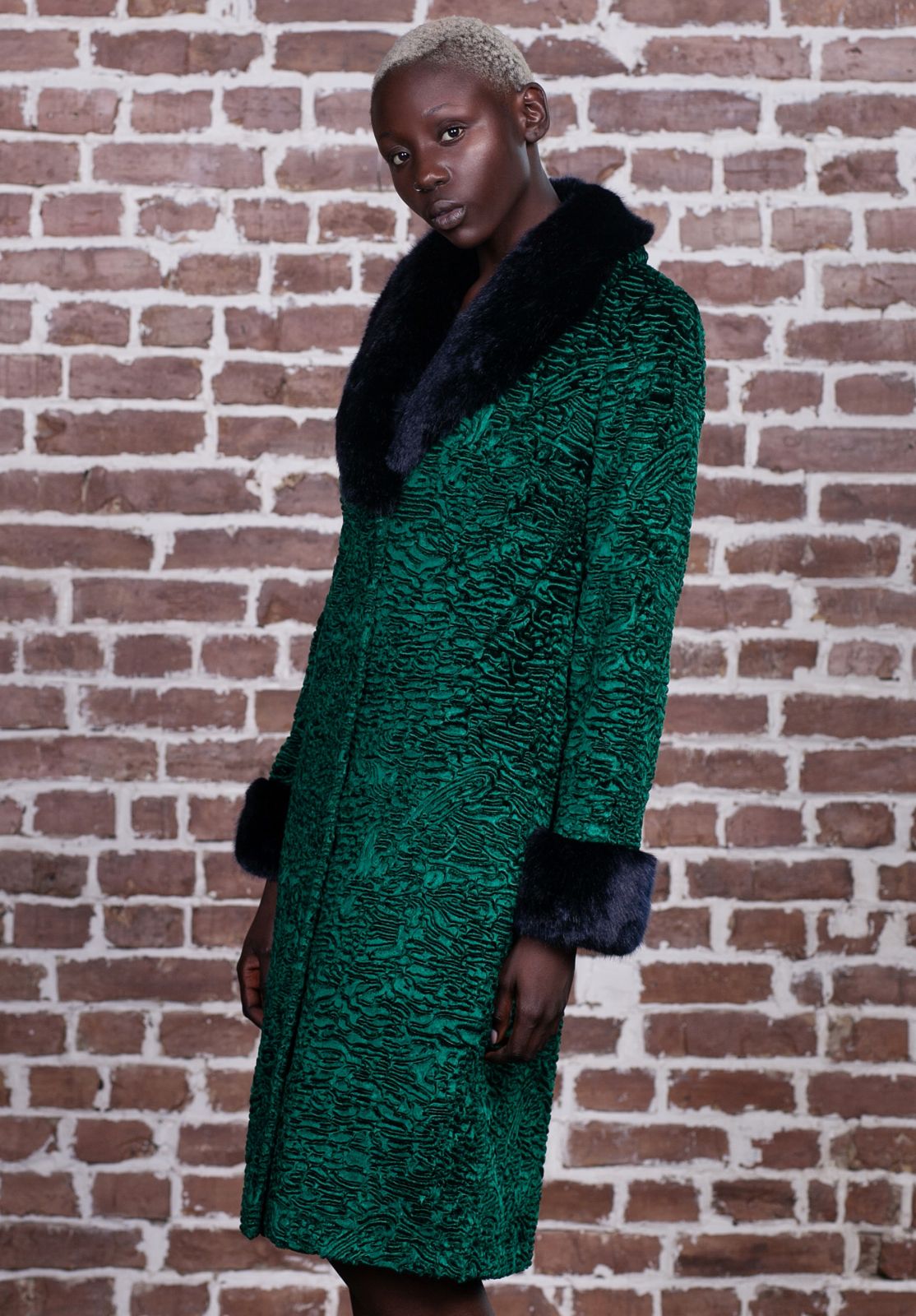 Photo #3 - Coat eco fur Tissavel - astrakhan emerald