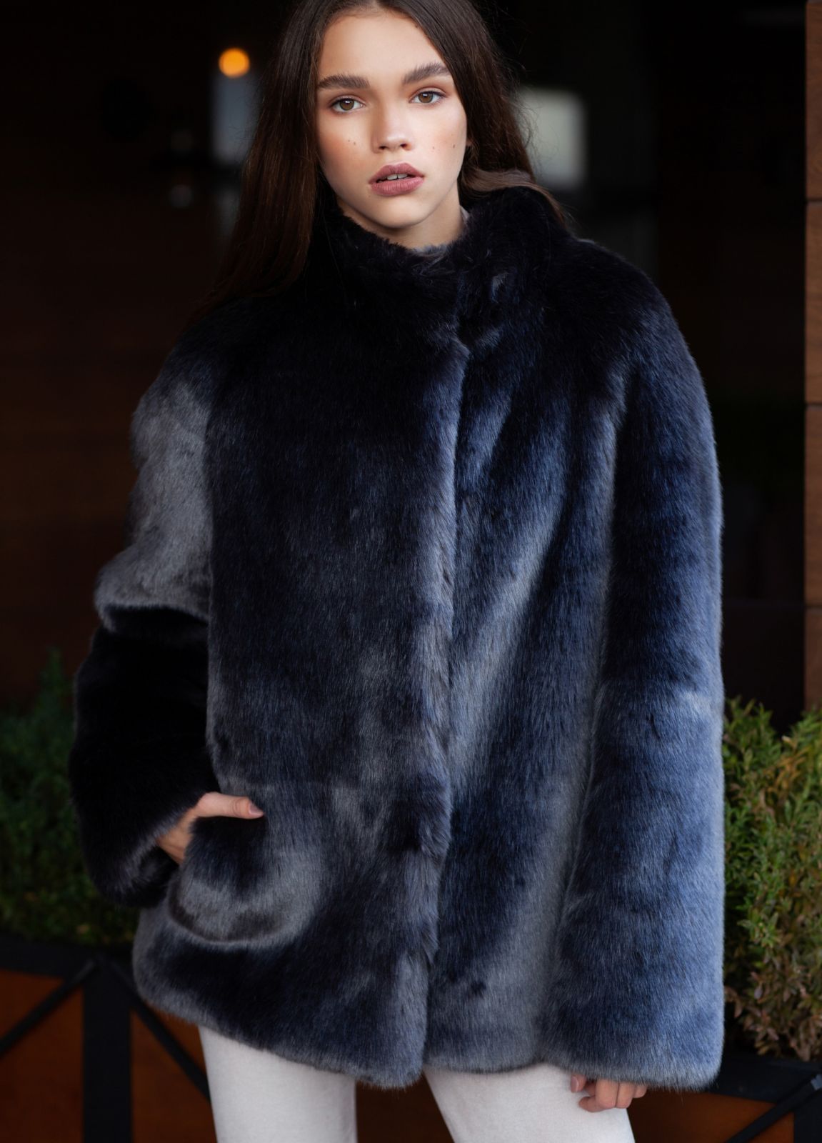 Photo #3 - Coat eco fur Tissavel - sable graphite
