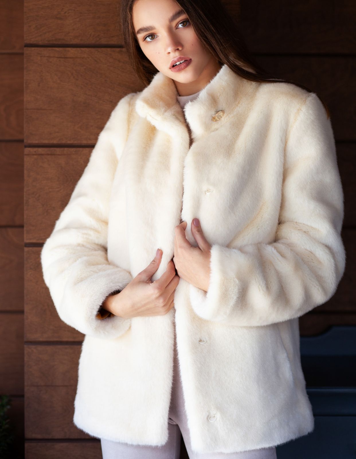 Photo #1 - Coat eco fur Tissavel - mink pearl