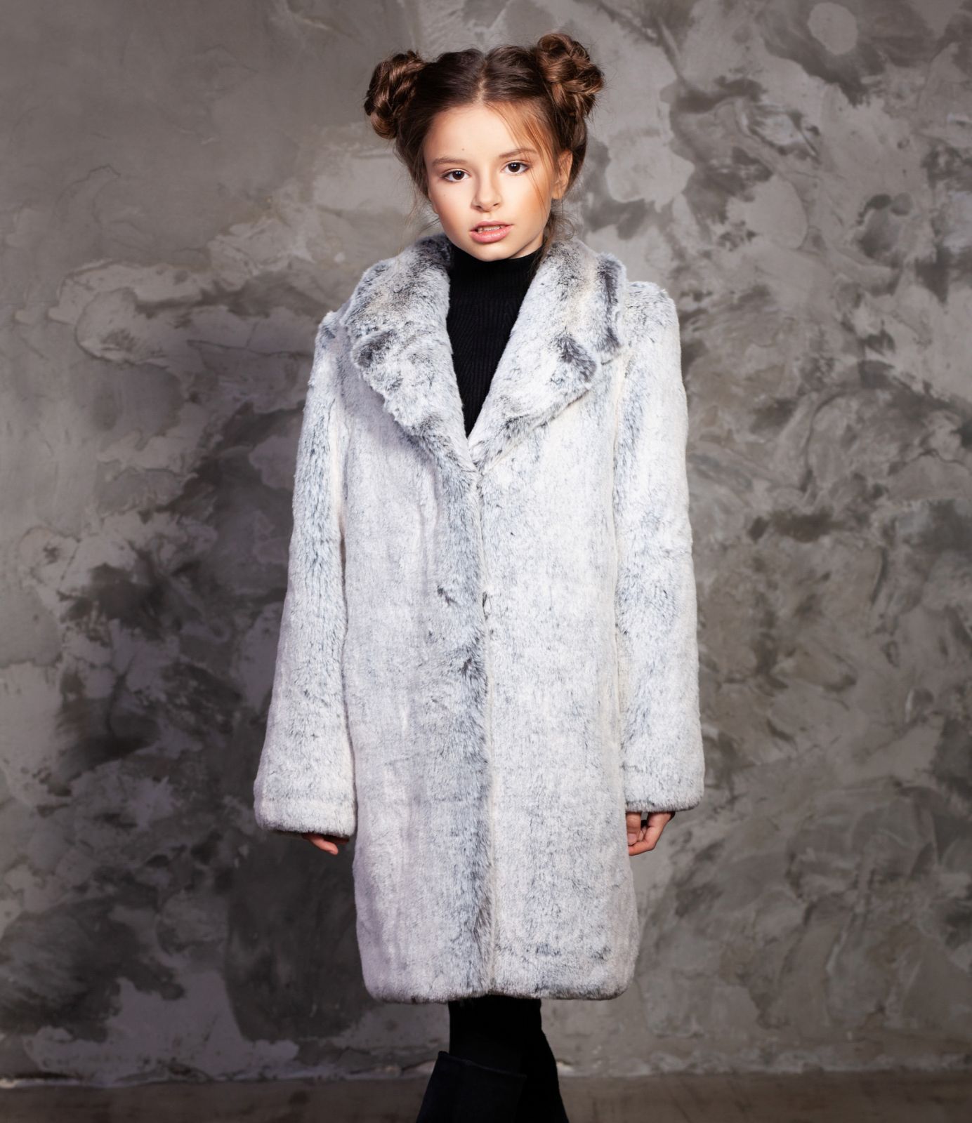 Photo #1 - Kids coat eco fur Tissavel - chinchilla diamond