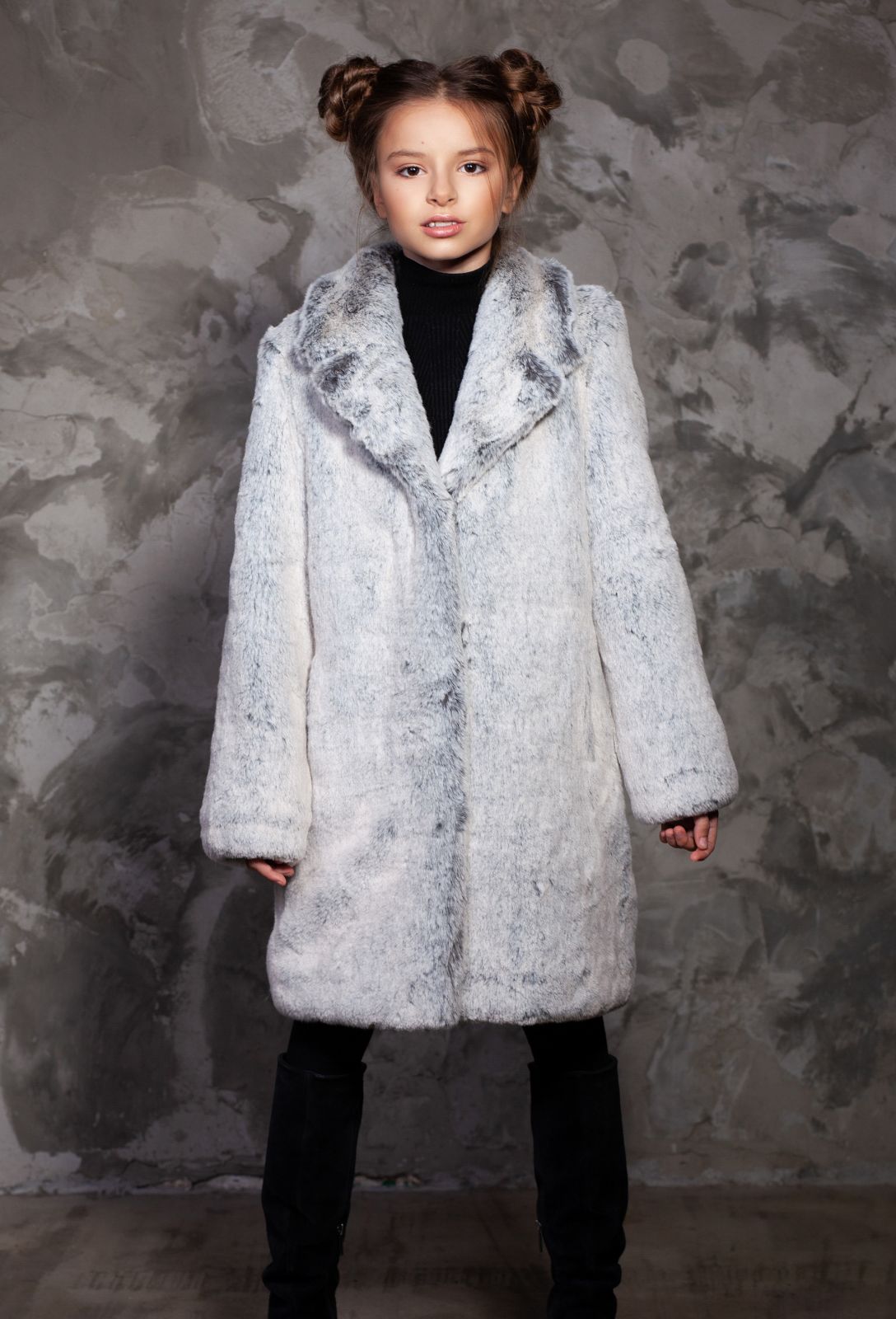 Photo #2 - Kids coat eco fur Tissavel - chinchilla diamond