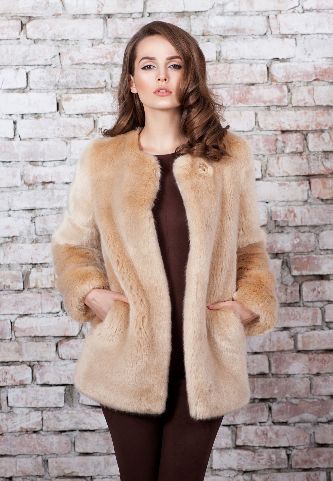 Photo #3 - Coat eco fur Tissavel - sable onyx