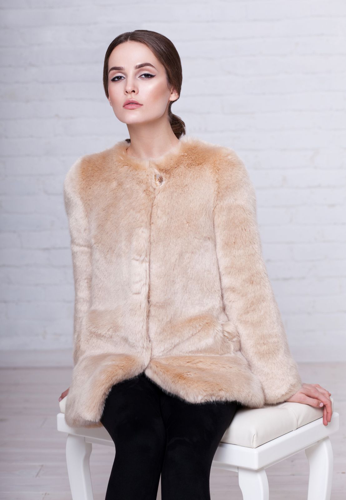 Photo #5 - Coat eco fur Tissavel - sable onyx