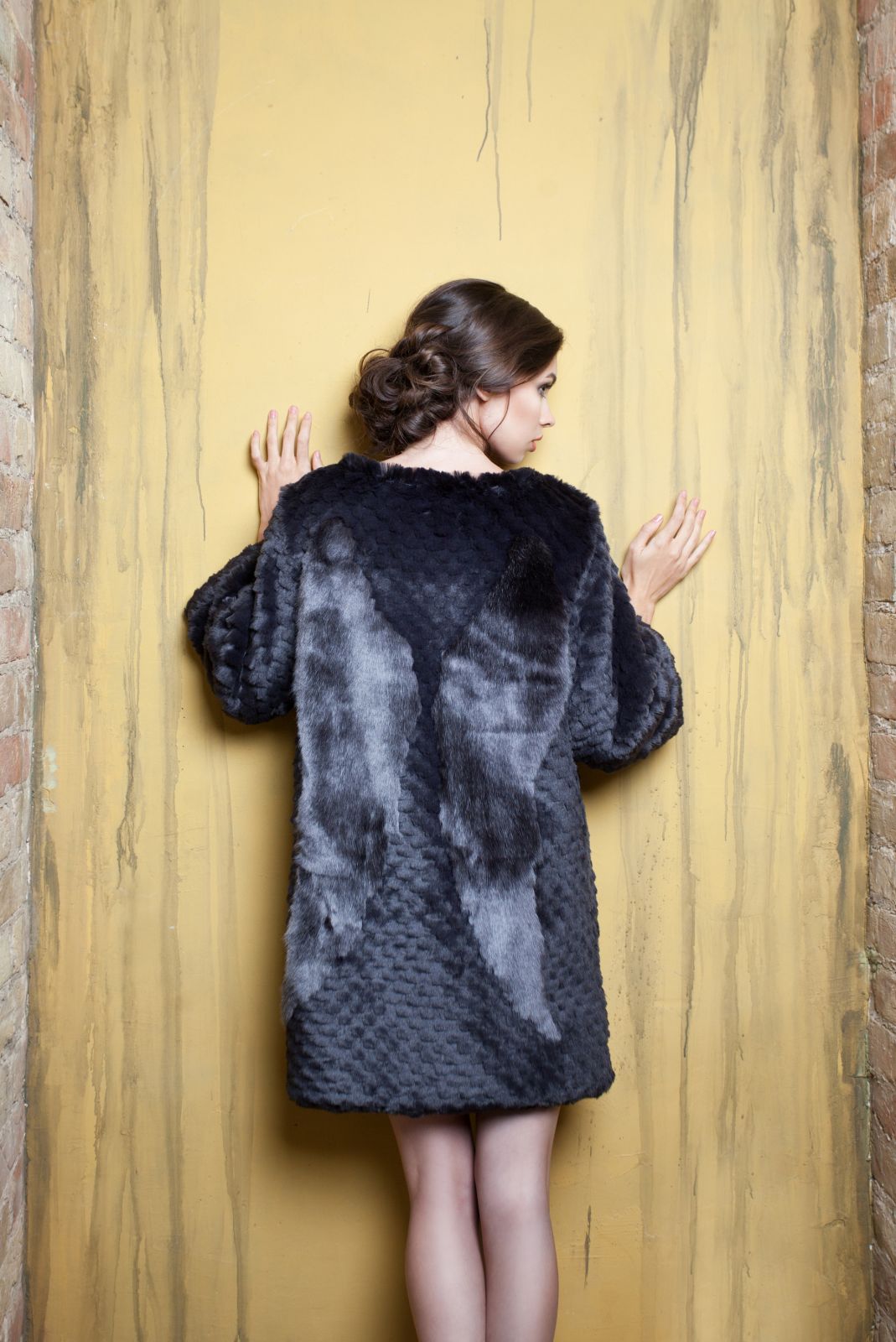 Photo #3 - Sweater eco fur Tissavel - chinchilla knitted graphite