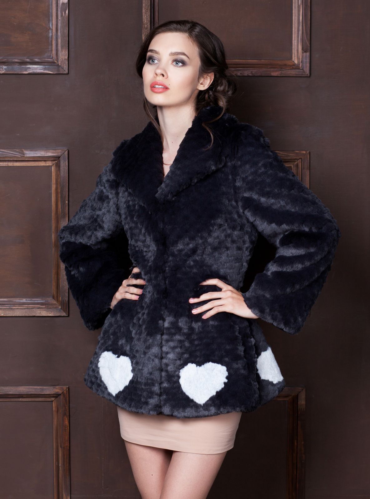 Photo #3 - Jacket eco fur Tissavel - chinchilla knitted graphite